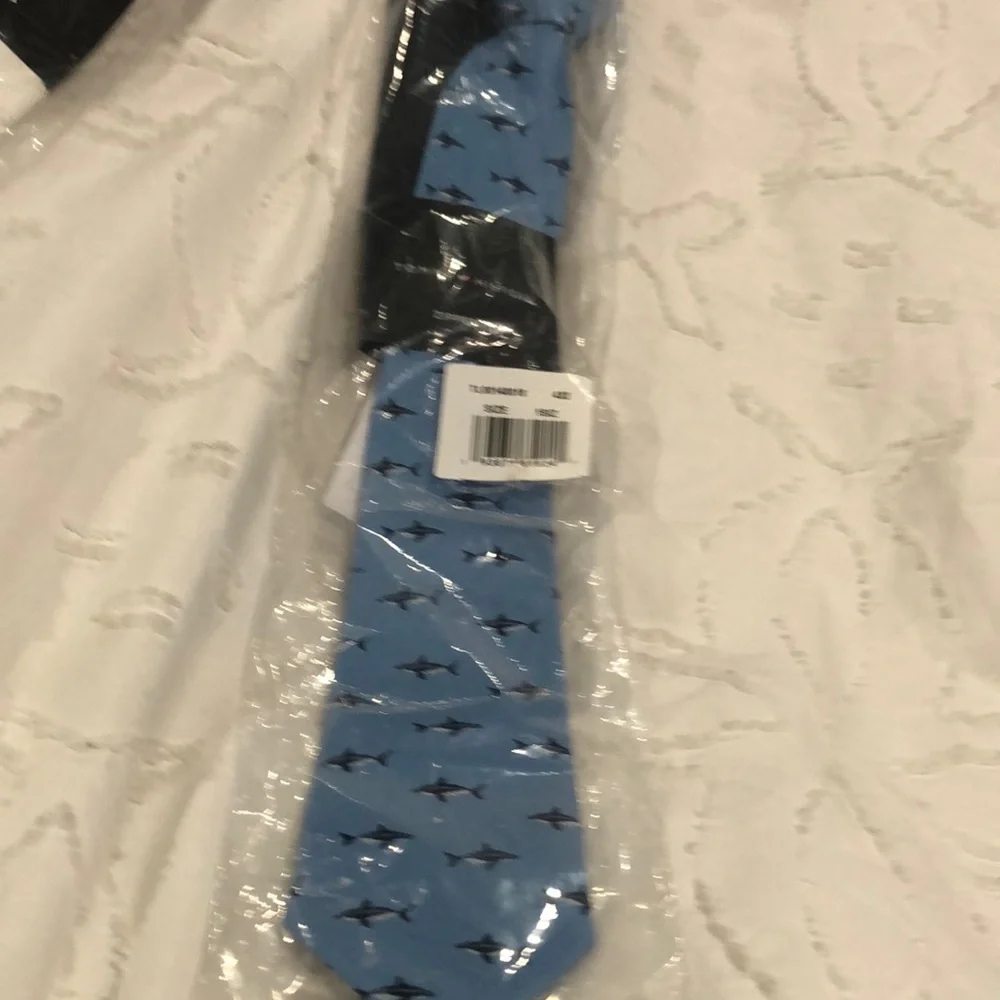 Tommy Hilfiger Blue Shark Pattern Tie